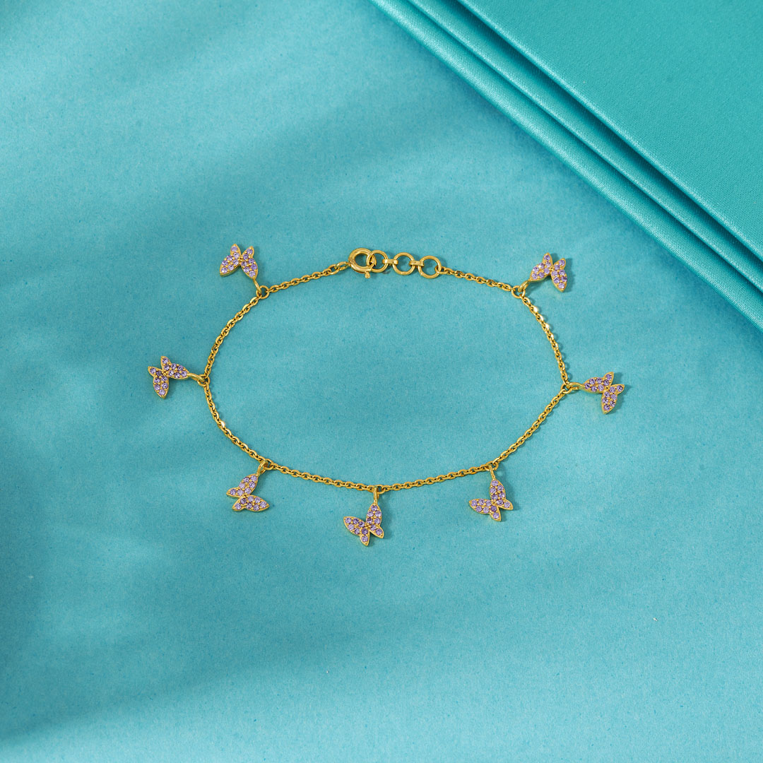 Feather Flight Gold Charm Bracelet for Women