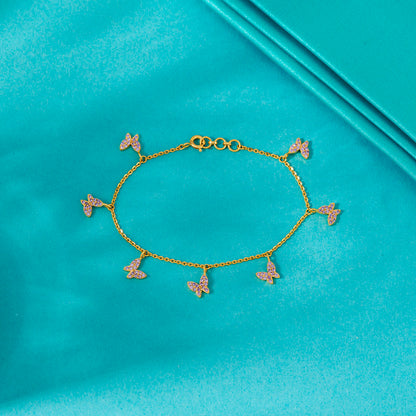 Feather Flight Gold Charm Bracelet for Women