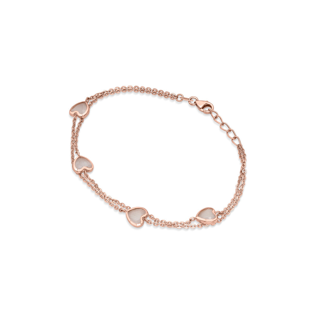 Sweetheart Link Gold Flexible Bracelet for Women