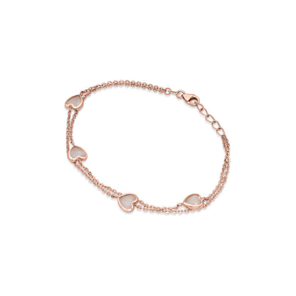 Sweetheart Link Gold Flexible Bracelet for Women