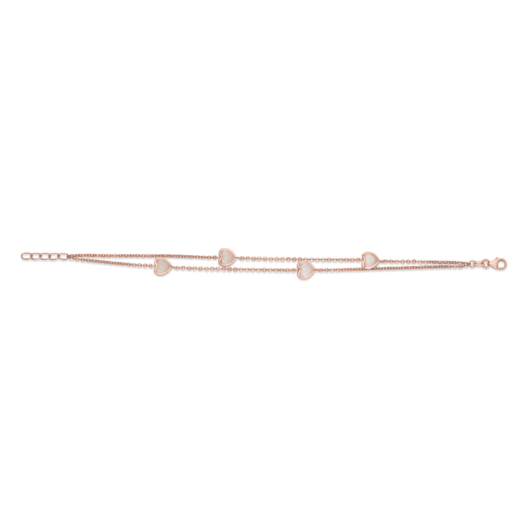 Sweetheart Link Gold Flexible Bracelet for Women