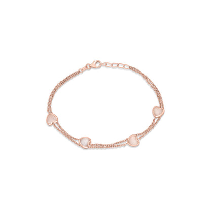 Sweetheart Link Gold Flexible Bracelet for Women