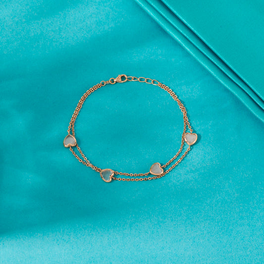 Sweetheart Link Gold Flexible Bracelet for Women