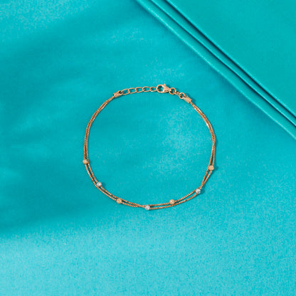 Stacked Shine Gold Flexible Bracelet for Women