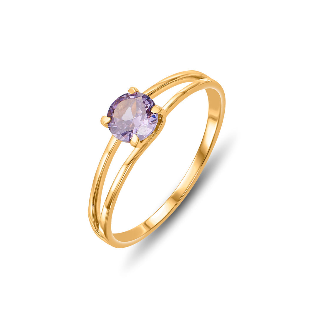 Lavender Glow Gold Casual Ring for Women