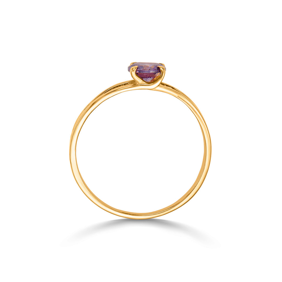 Lavender Glow Gold Casual Ring for Women