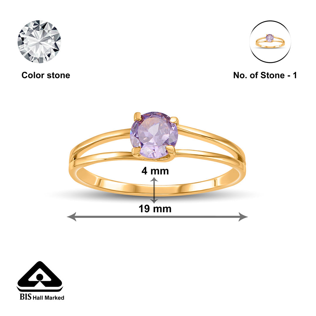Lavender Glow Gold Casual Ring for Women