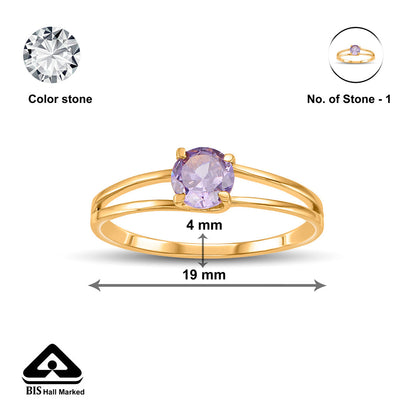 Lavender Glow Gold Casual Ring for Women