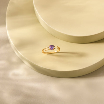 Lavender Glow Gold Casual Ring for Women
