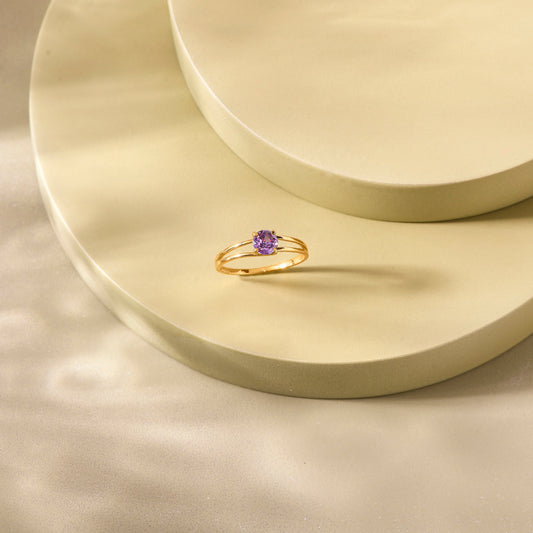 Lavender Glow Gold Casual Ring for Women