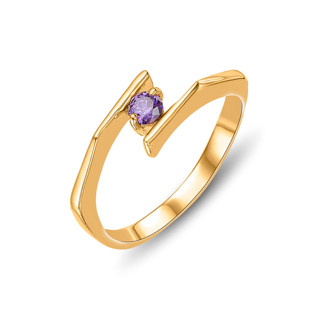 Violet Halo Gold Casual Ring for Women