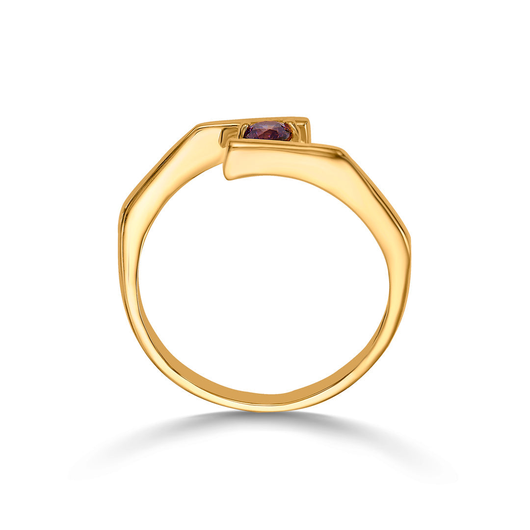 Violet Halo Gold Casual Ring for Women