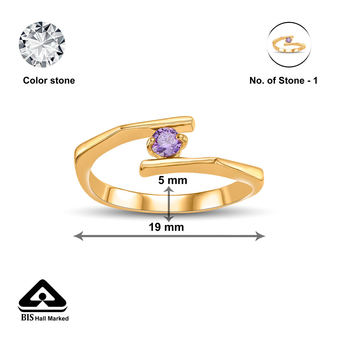 Violet Halo Gold Casual Ring for Women