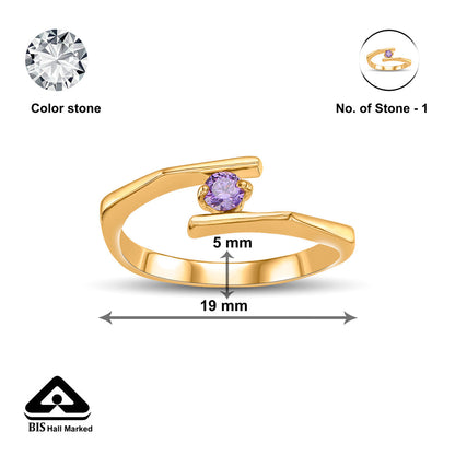 Violet Halo Gold Casual Ring for Women