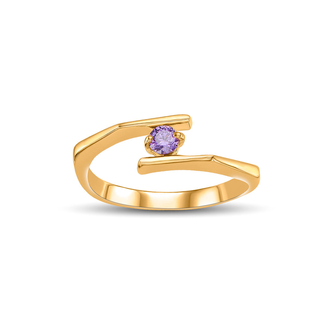 Violet Halo Gold Casual Ring for Women