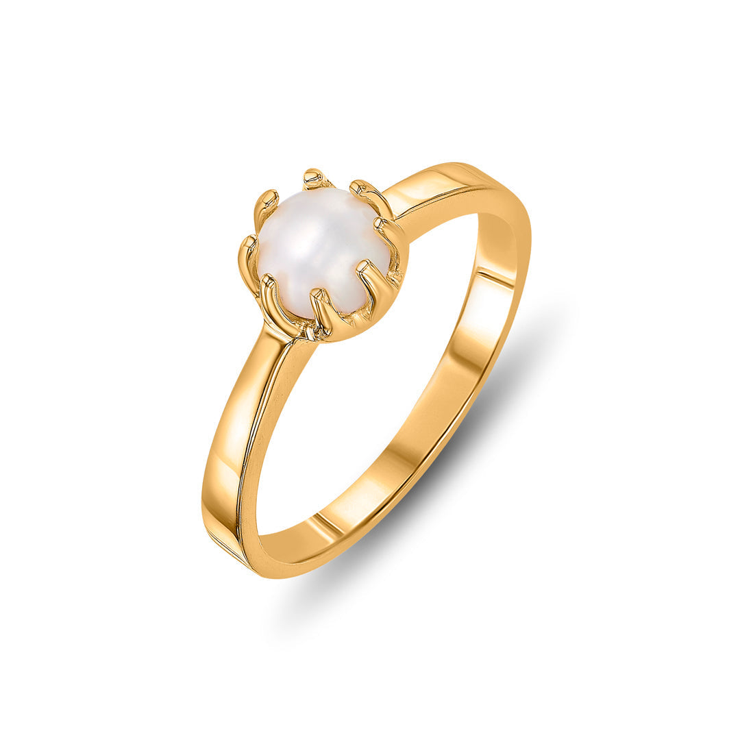 Pearl Gleam Gold Pearl Ring for Women