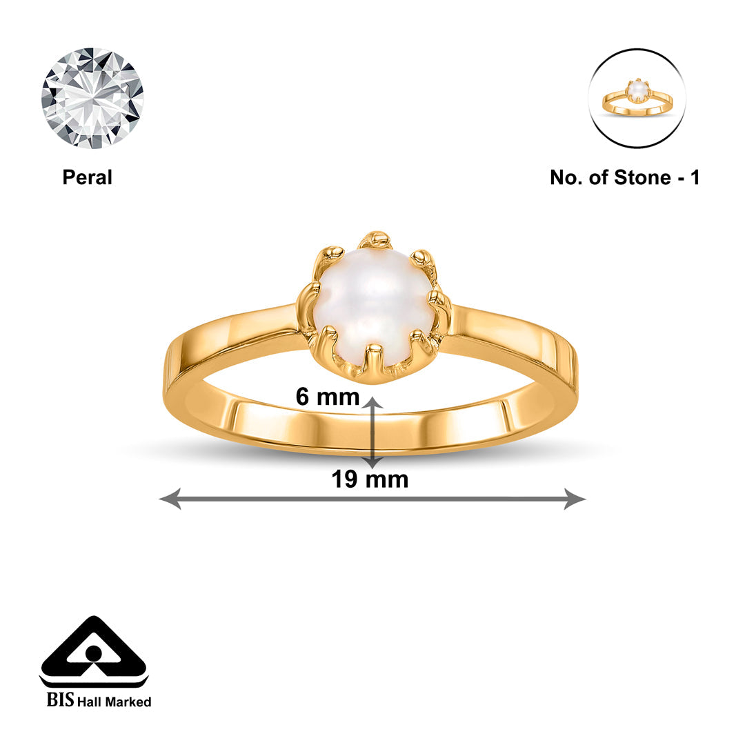 Pearl Gleam Gold Pearl Ring for Women