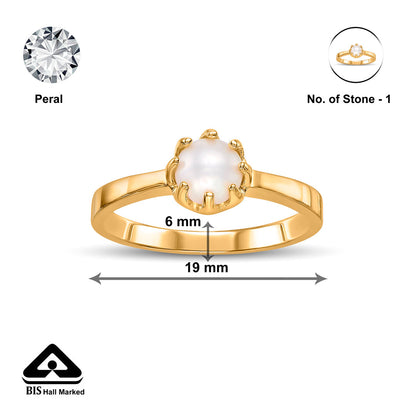 Pearl Gleam Gold Pearl Ring for Women