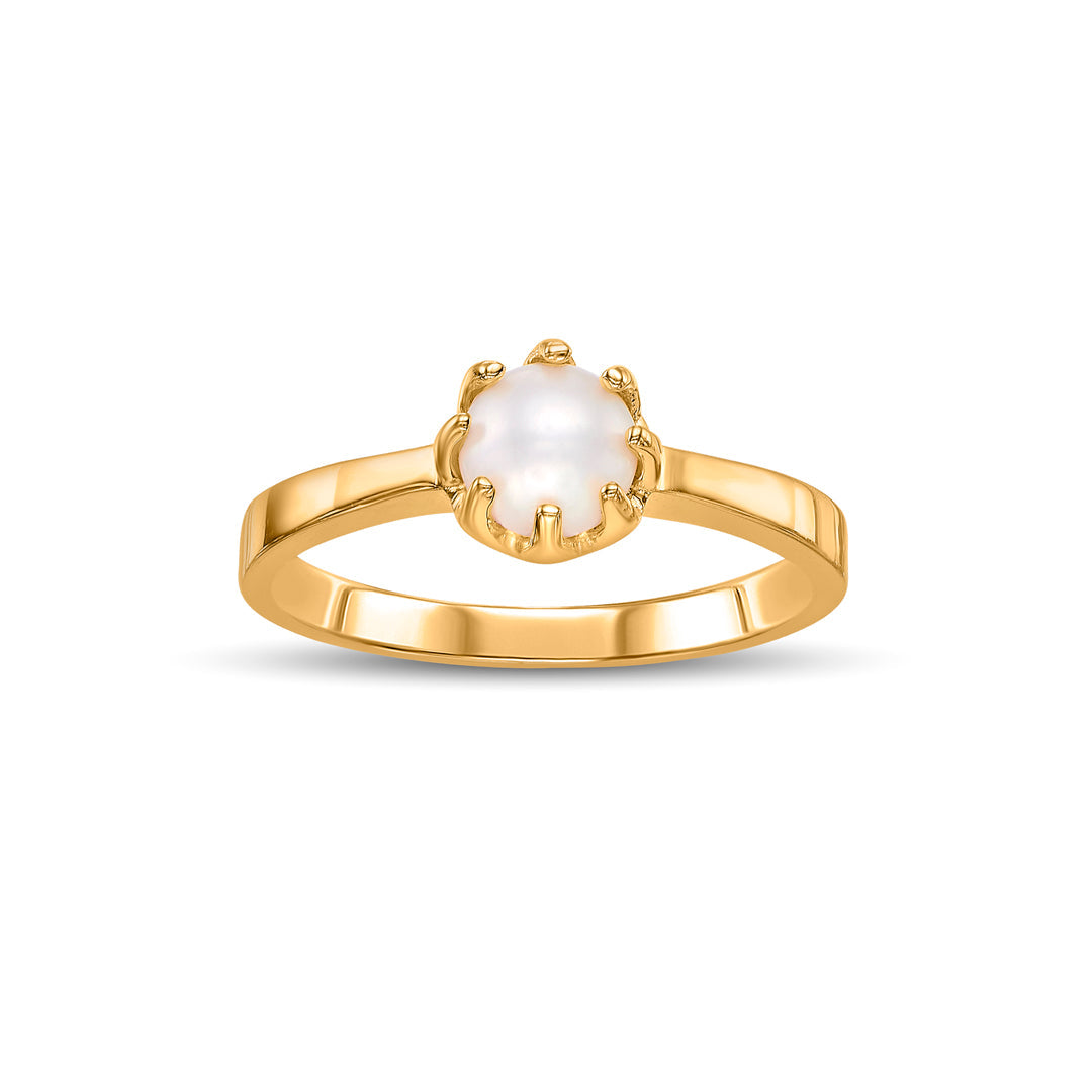 Pearl Gleam Gold Pearl Ring for Women