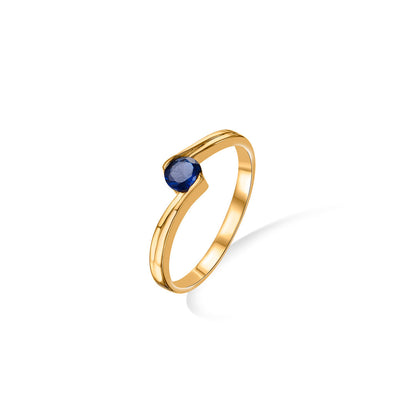 Azure Spark Gold Casual Ring for Women