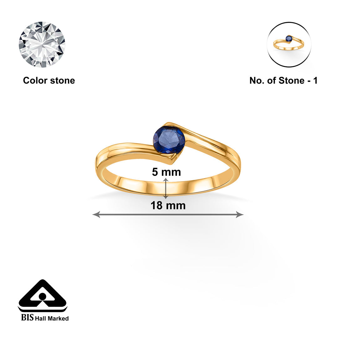 Azure Spark Gold Casual Ring for Women
