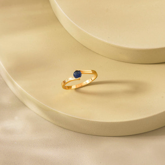 Azure Spark Gold Casual Ring for Women