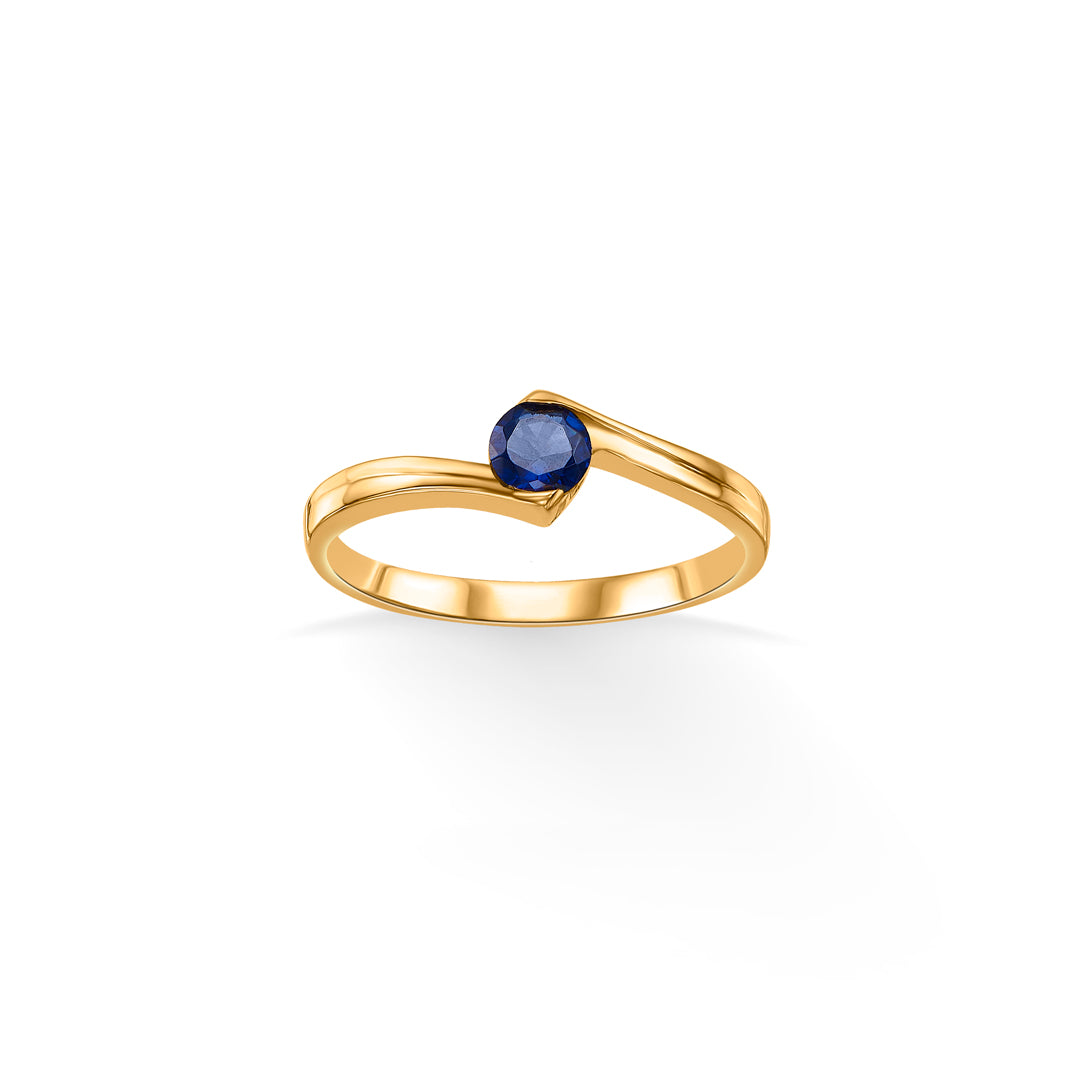 Azure Spark Gold Casual Ring for Women