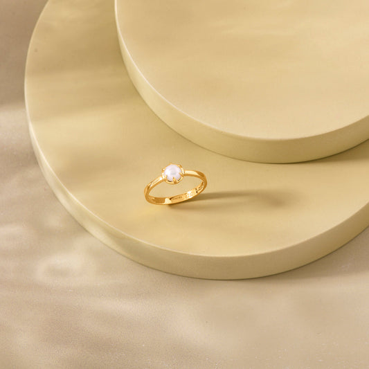 Coastal Pearl Gold Pearl Ring for Women