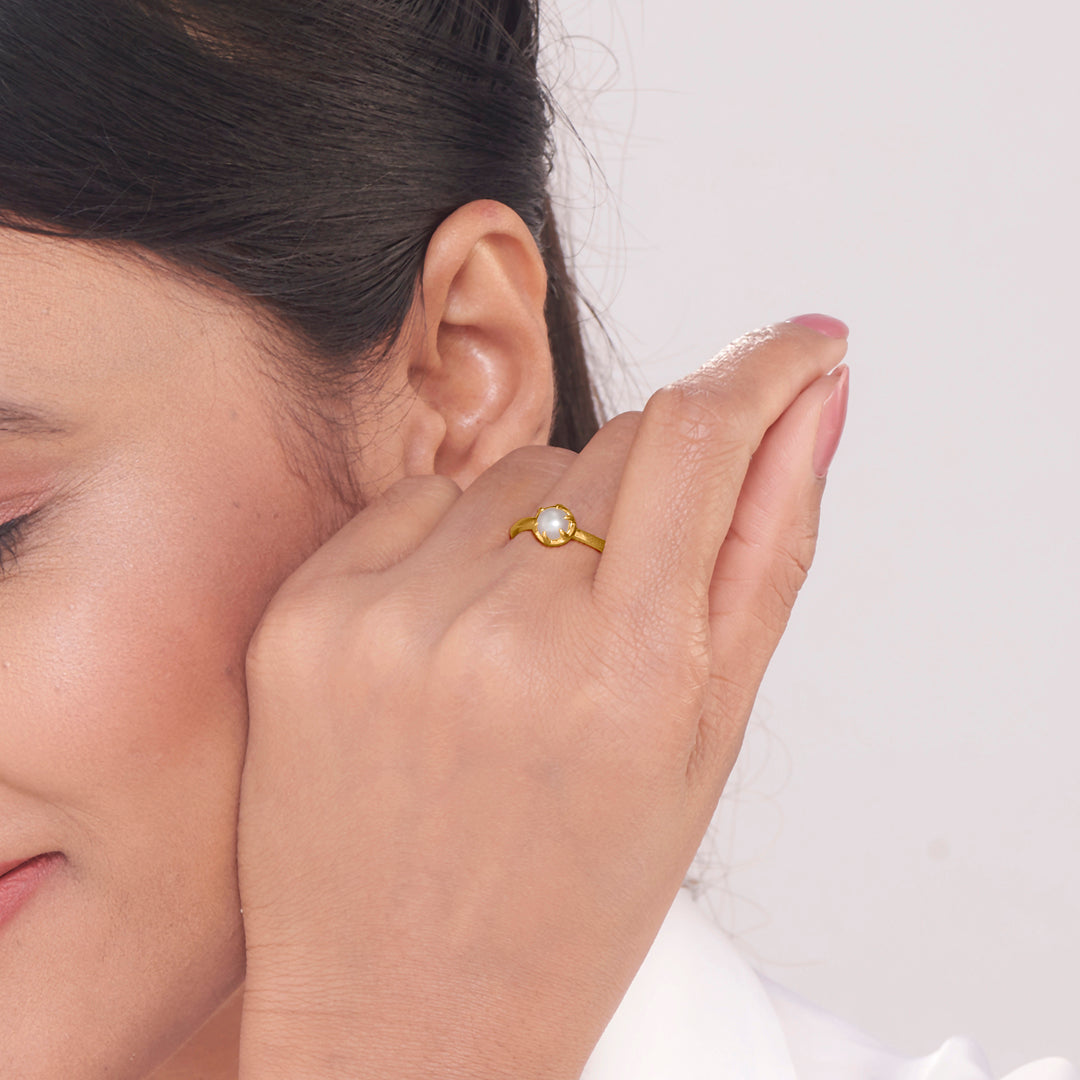 Coastal Pearl Gold Pearl Ring for Women