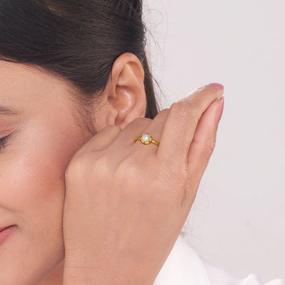 Coastal Pearl Gold Pearl Ring for Women