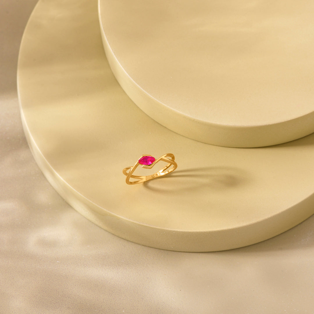 Prism Glow Gold Casual Ring for Women