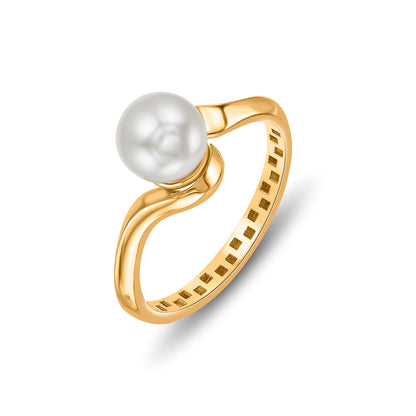 Pearl Gleam Gold Casual Ring for Women