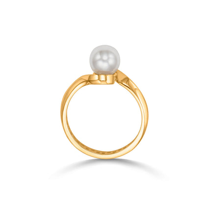 Pearl Gleam Gold Casual Ring for Women