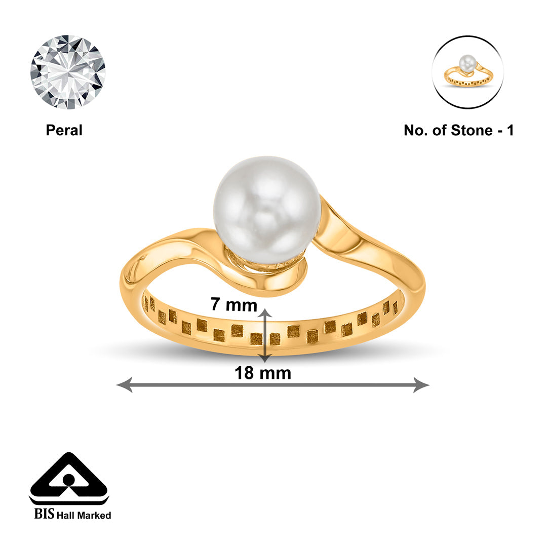 Pearl Gleam Gold Casual Ring for Women