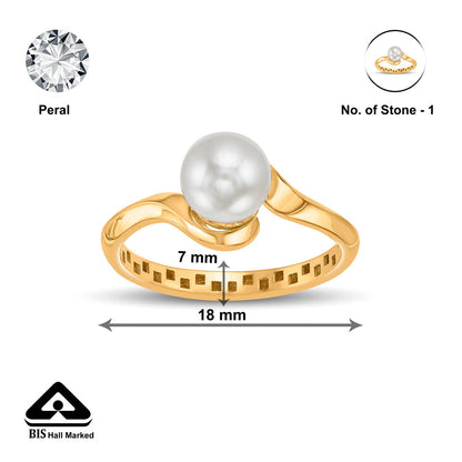 Pearl Gleam Gold Casual Ring for Women