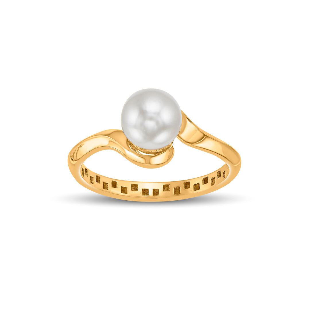 Pearl Gleam Gold Casual Ring for Women