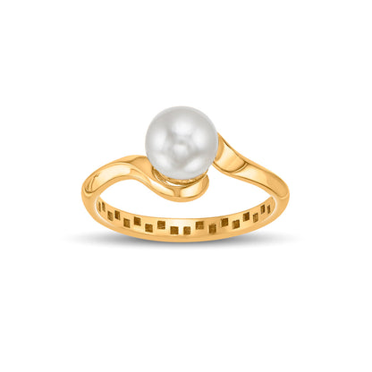 Pearl Gleam Gold Casual Ring for Women