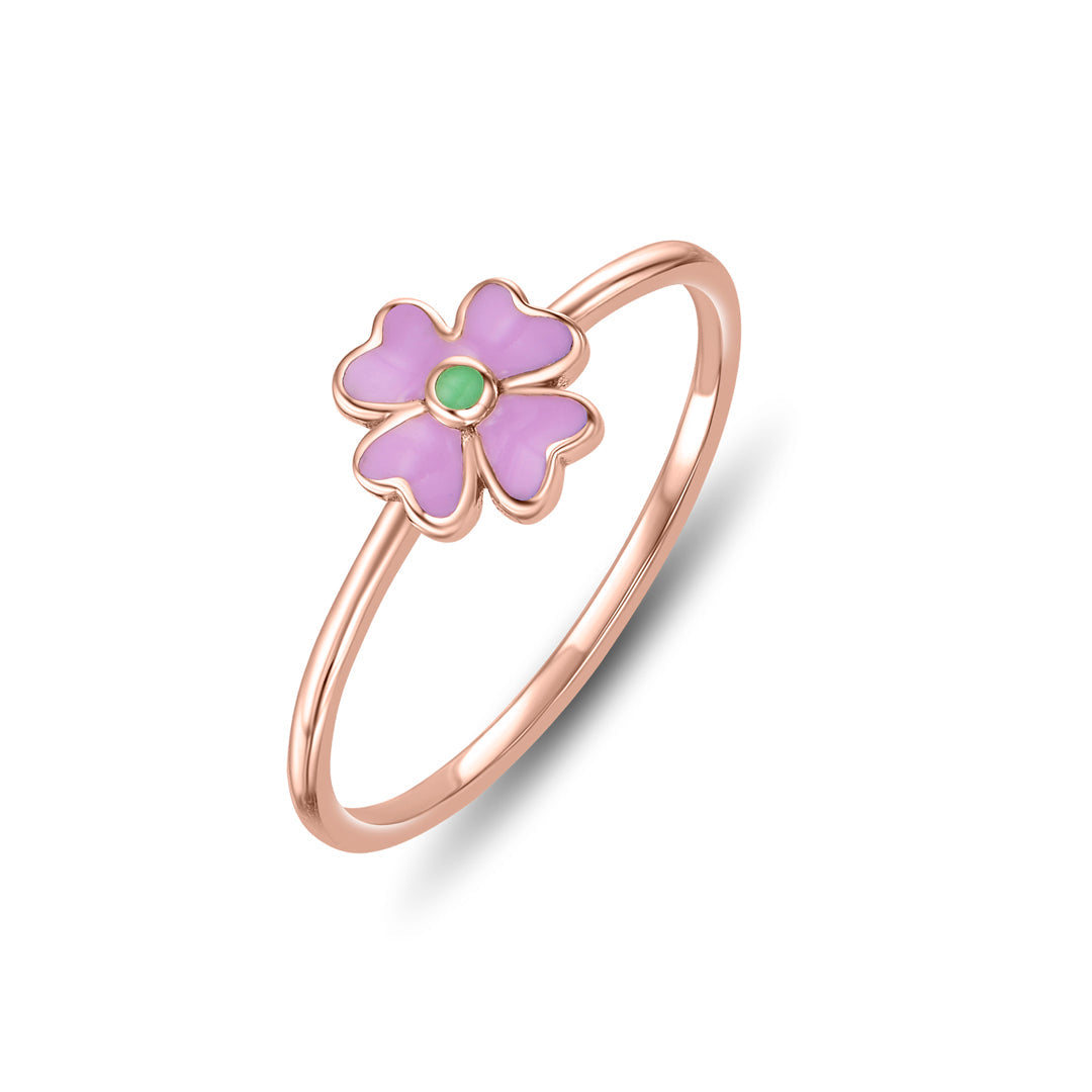 Rosé Blossom Gold Casual Ring for Women