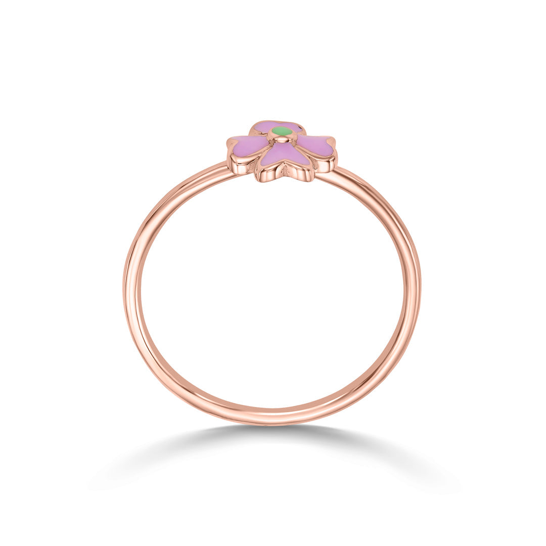 Rosé Blossom Gold Casual Ring for Women