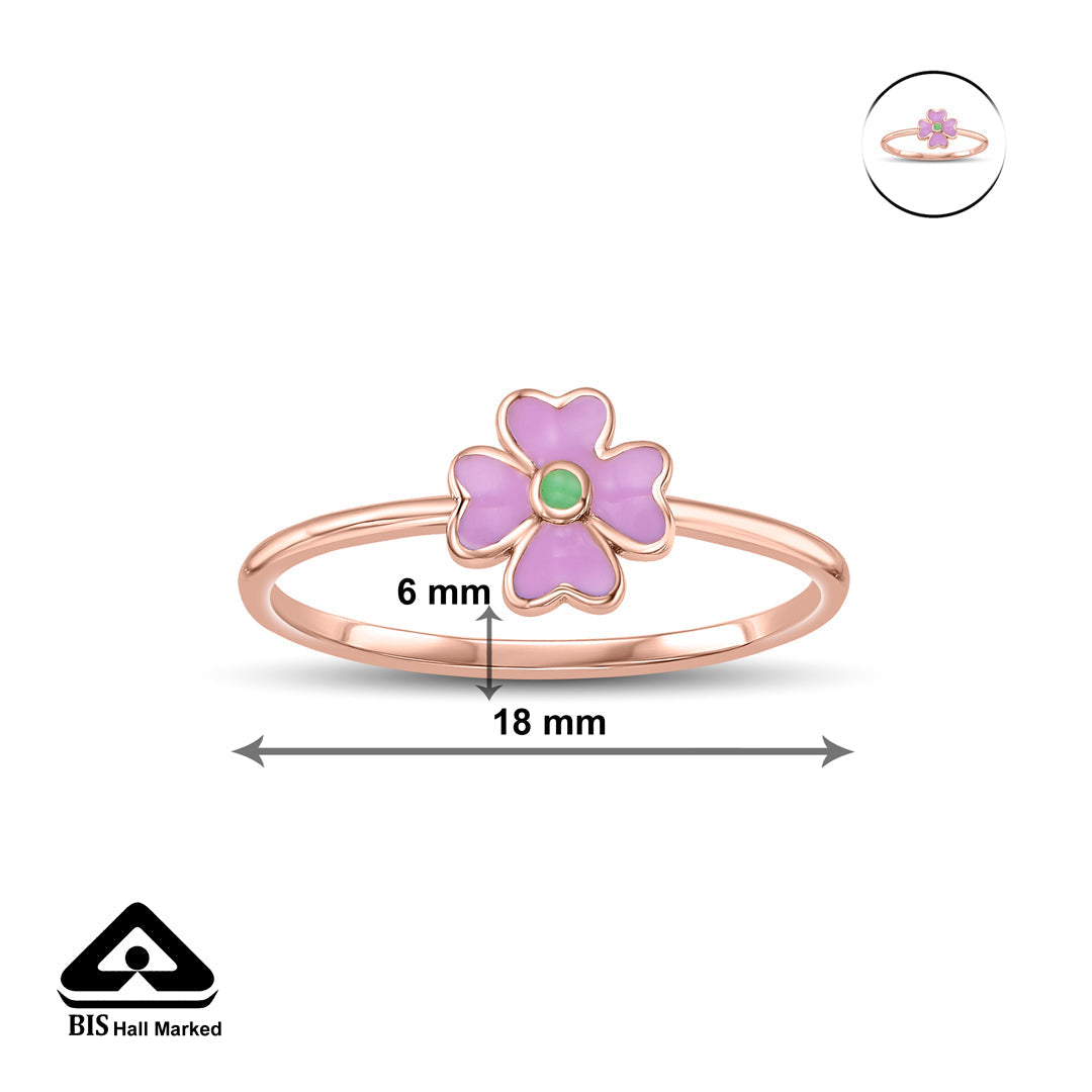 Rosé Blossom Gold Casual Ring for Women