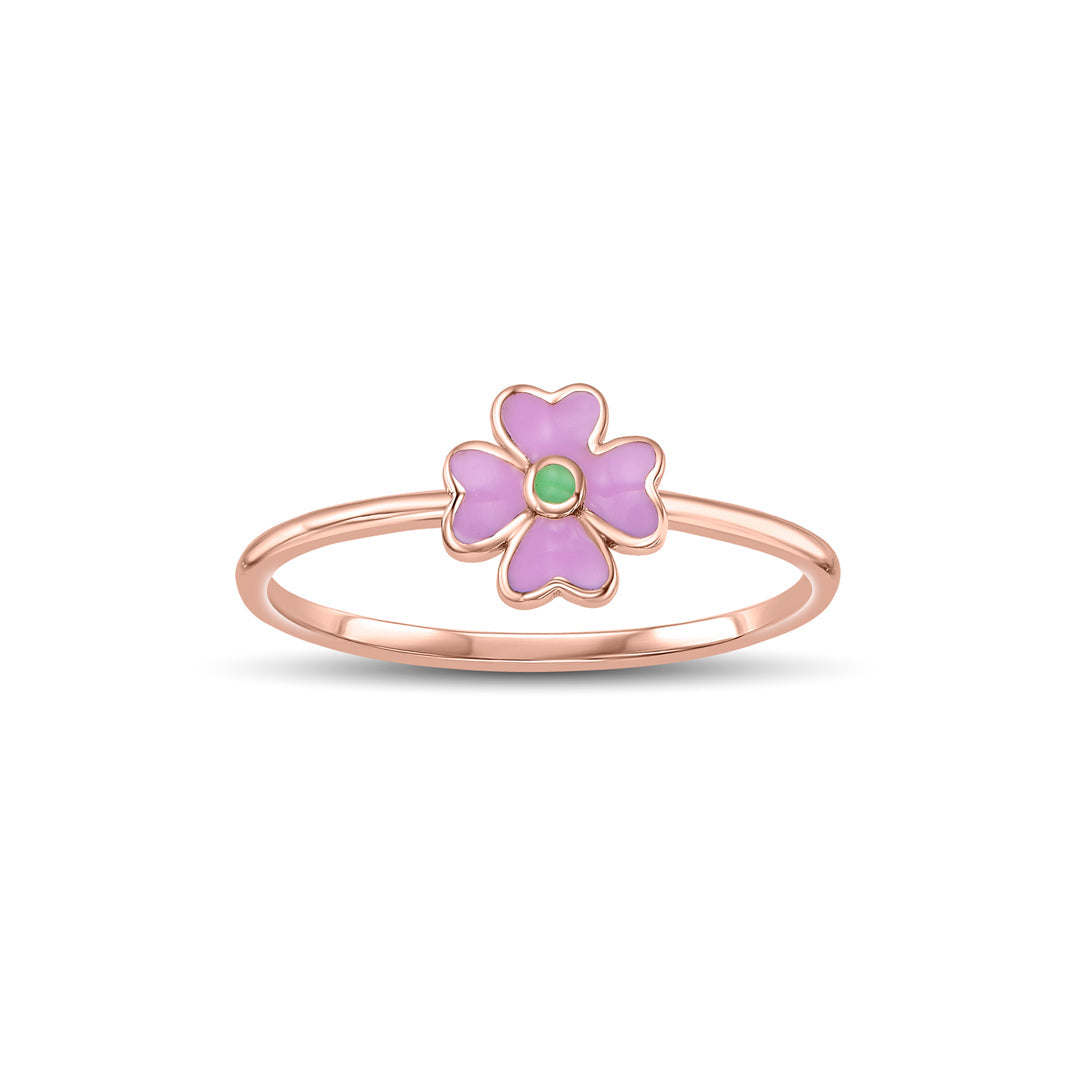 Rosé Blossom Gold Casual Ring for Women