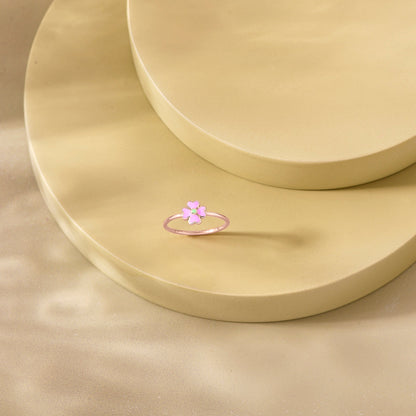 Rosé Blossom Gold Casual Ring for Women