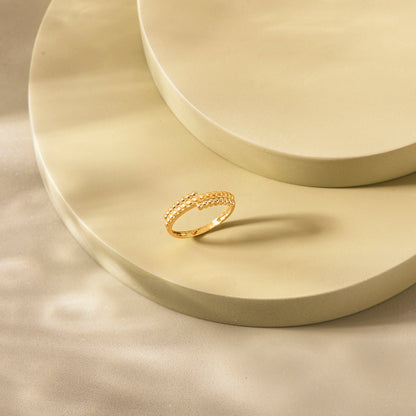 Spiral Bold Gold Fashion Ring for Women