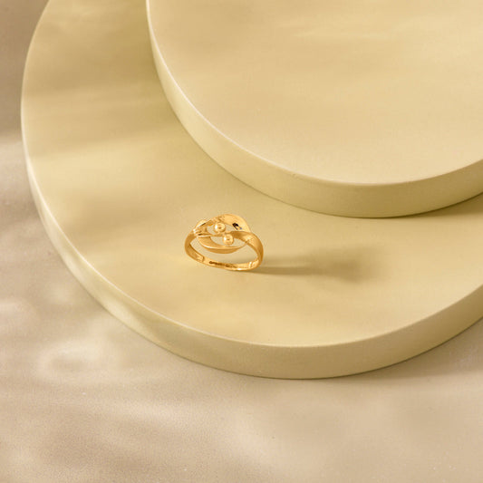 Orchid Twist Gold Casual Ring for Women