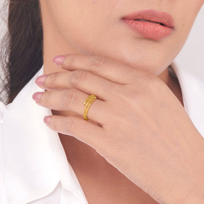 Flow Band Gold Fashion Ring for Women