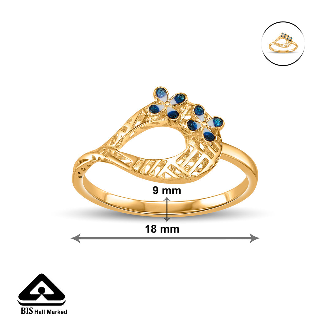 Single Edge Gold Fashion Ring for Women