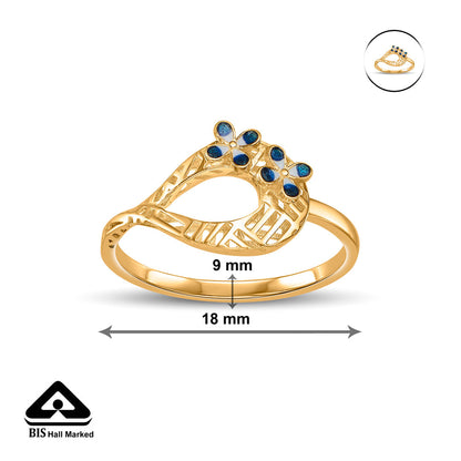 Single Edge Gold Fashion Ring for Women