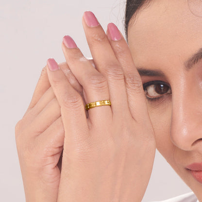 Vibrant Band Gold Ring for Women