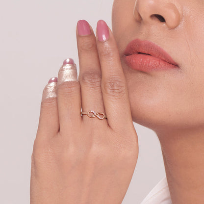 Golden Knot Gold Eternity Ring for Women