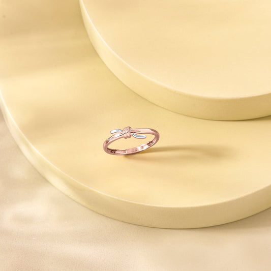 Tiny Knot Gold Eternity Ring for Women